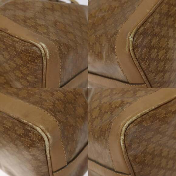 CELINE Macadam Canvas Shoulder Bag Pvc Brown Gold - Picture 10 of 12